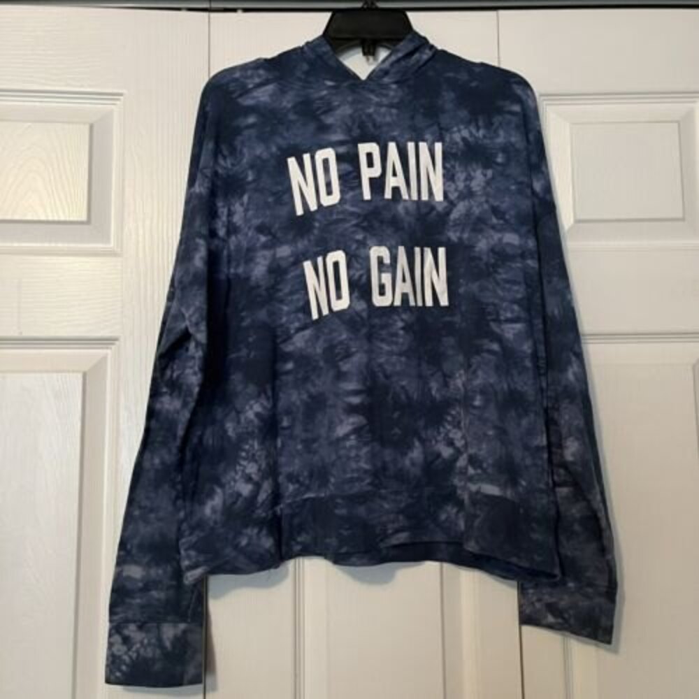 Forever 21 blue pullover hoodie no pain no gain graphic Plus Size 2X